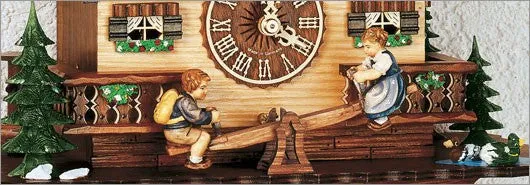 11" Musical Children on Teeter Totter German Cuckoo Clock