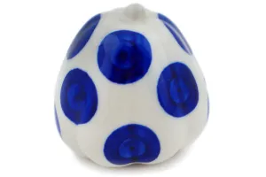 2" Pumpkin Figurine - Blue Polka Dot Beauty