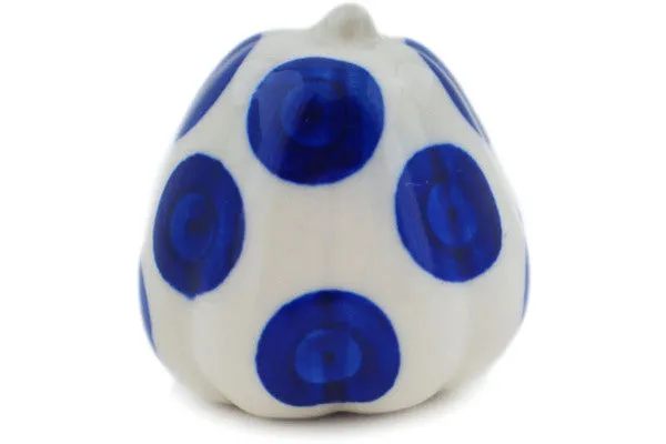 2" Pumpkin Figurine - Blue Polka Dot Beauty