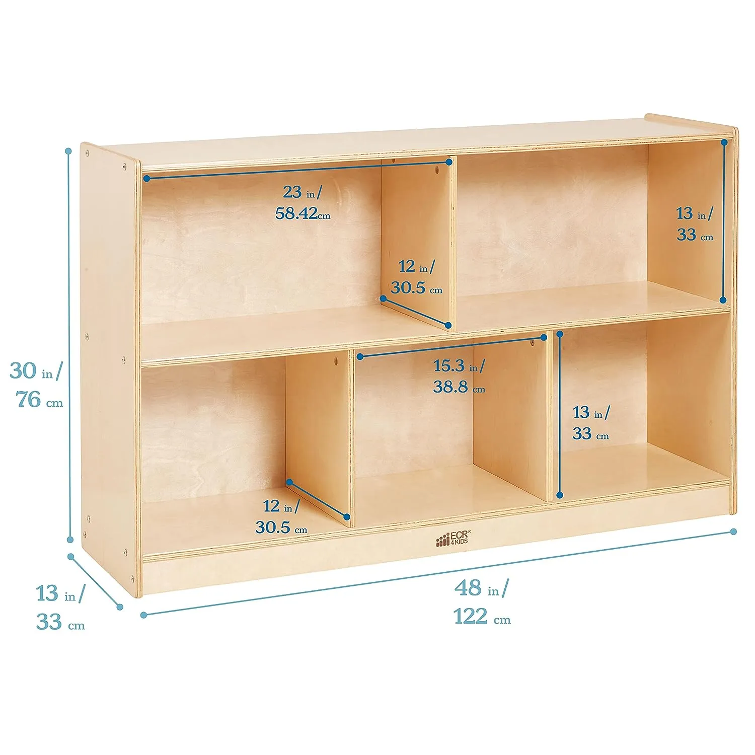 5-Compartment Wooden Storage Cabinet