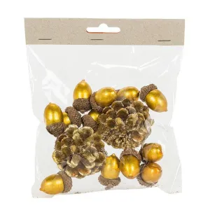 Abbott Gold Pinecone & Acorn Decorations