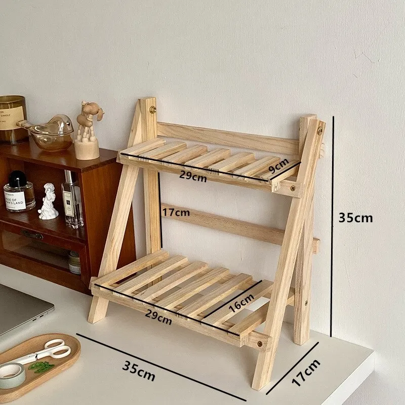 Adjustable Double Layer Wooden Bookshelf