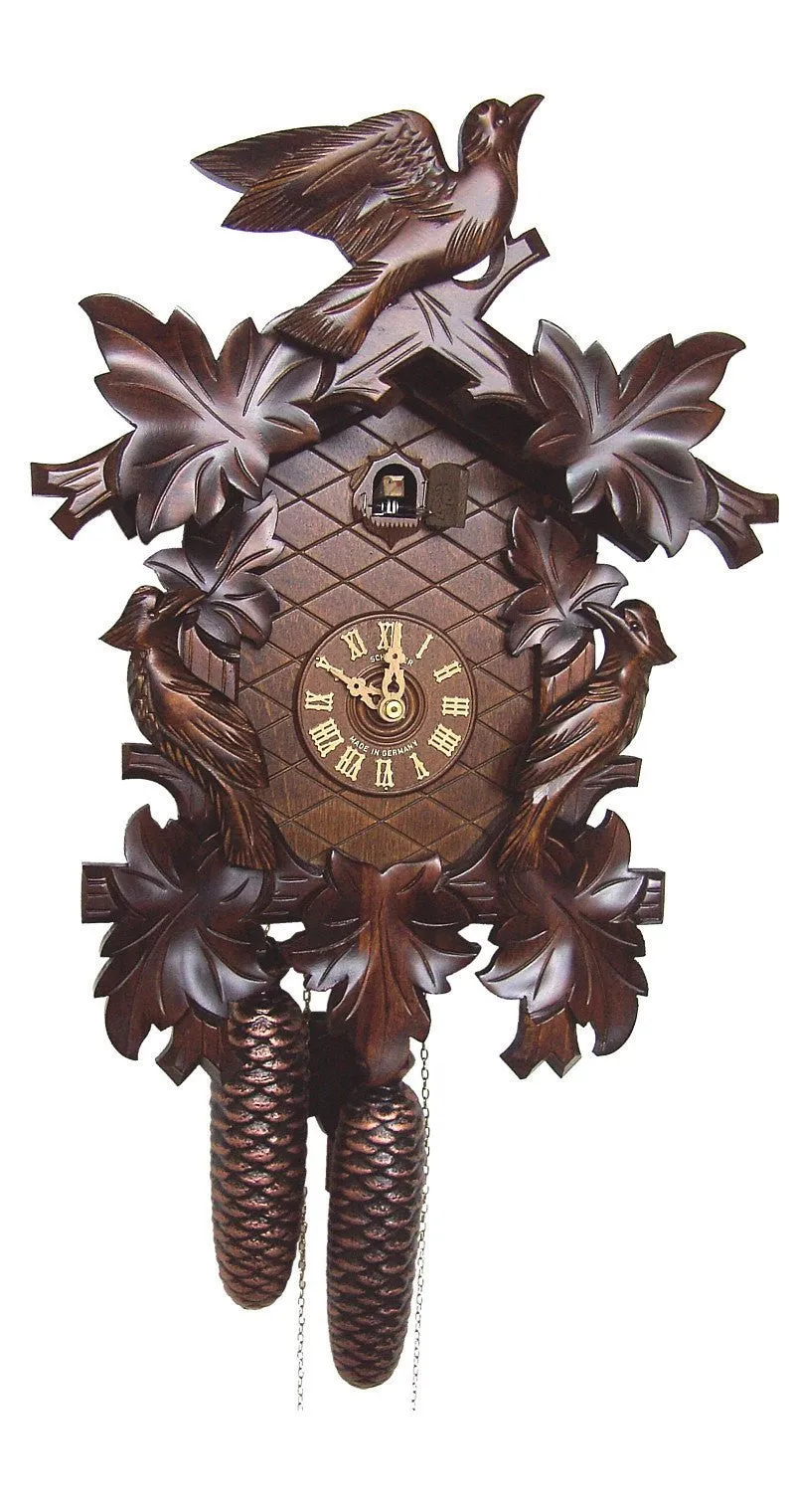 Antique Eight Day Movement Black 17" Forest German Cuckoo Clock