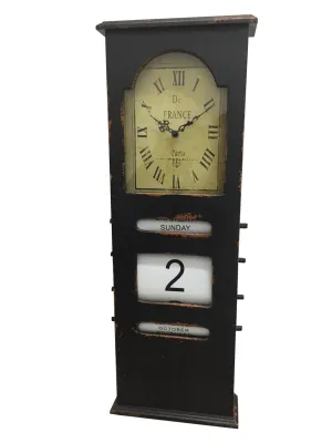 Beautiful French Country Chic Antique Style Clock With Calendar Scroll