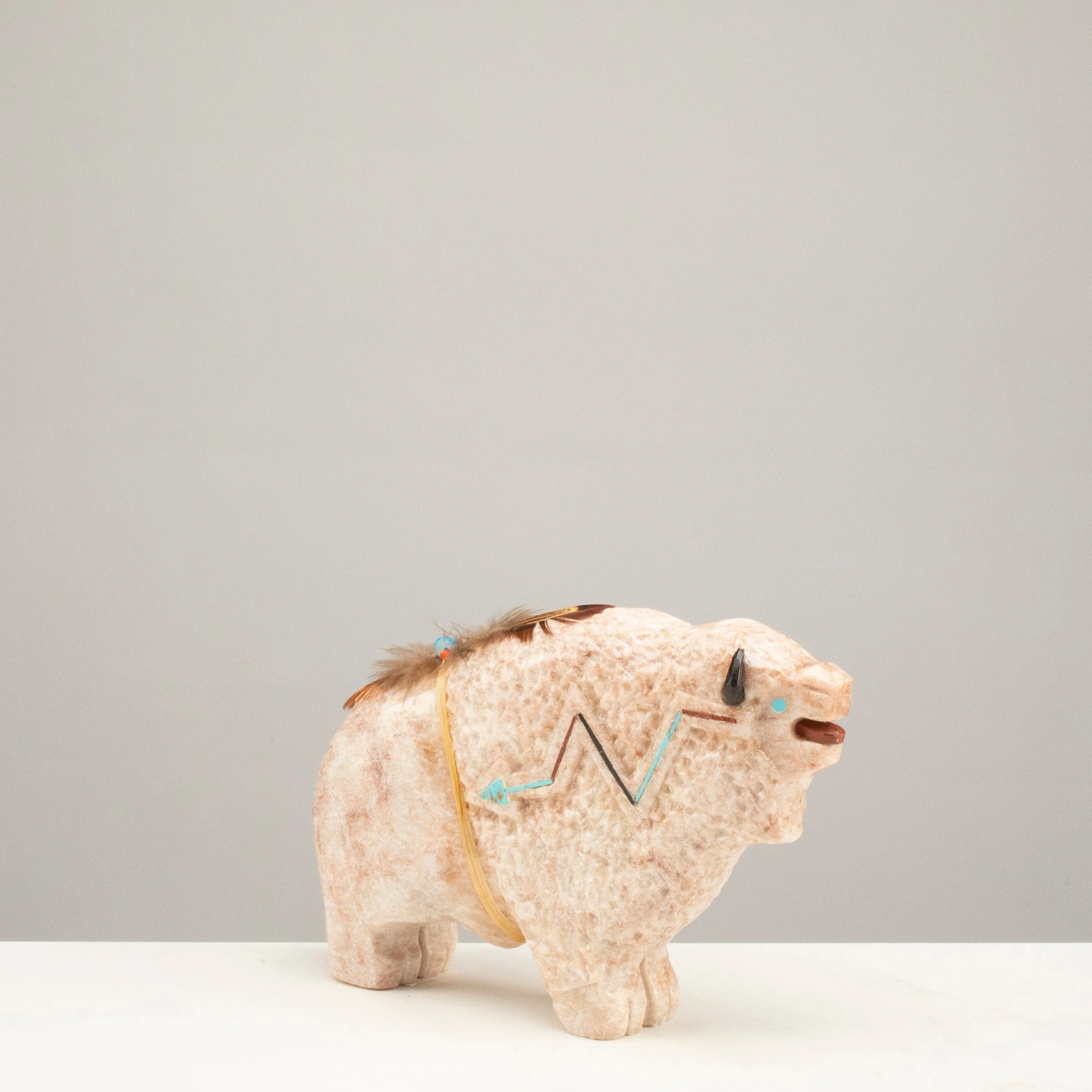 Ben Livingston Handmade Zuni Fetish Bull Carving