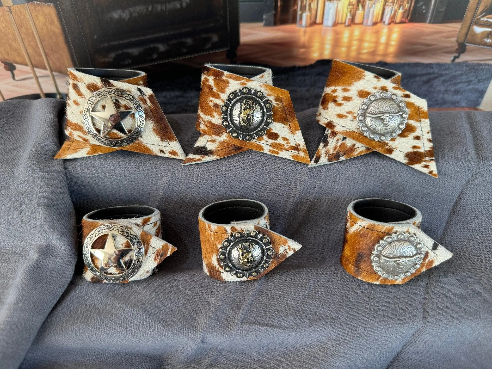 Best of the West Cowhide Western Napkin Rings