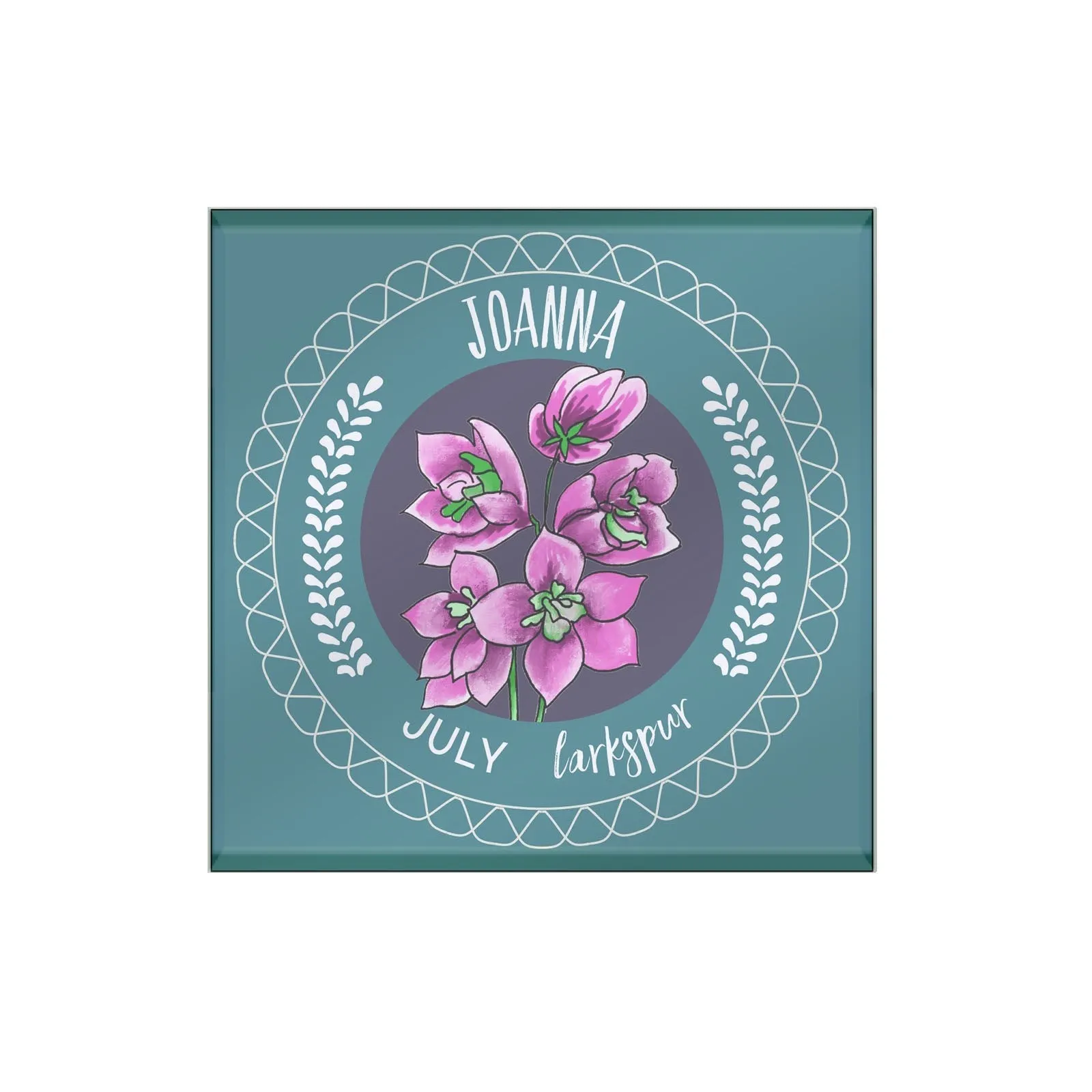 Birth Flower Glass Coaster