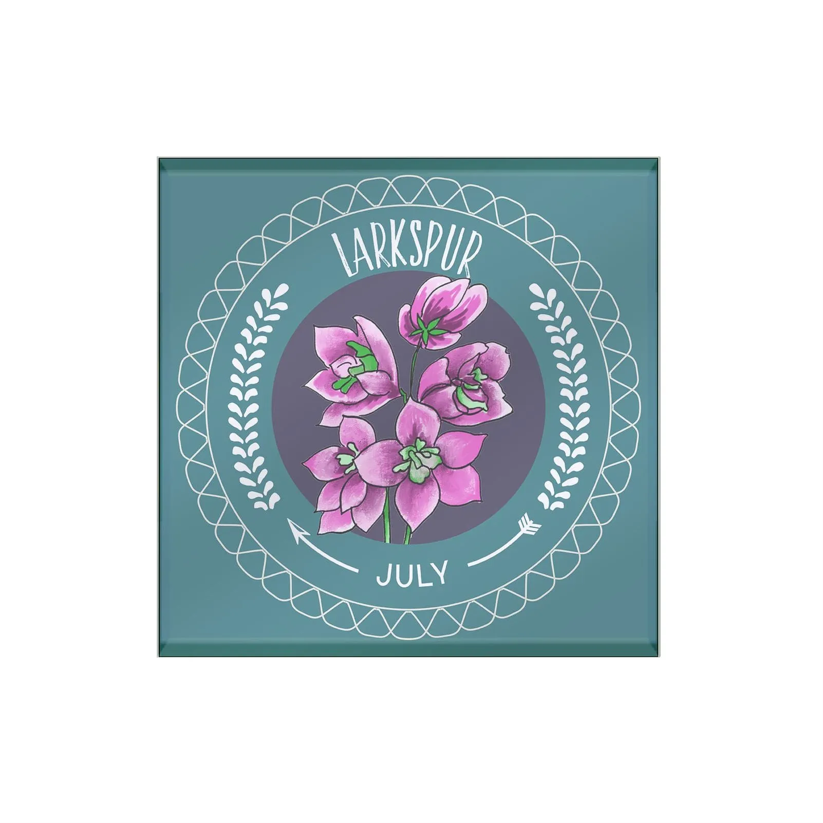 Birth Flower Glass Coaster