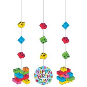 Block Bash Hanging Decorations | 3 ct