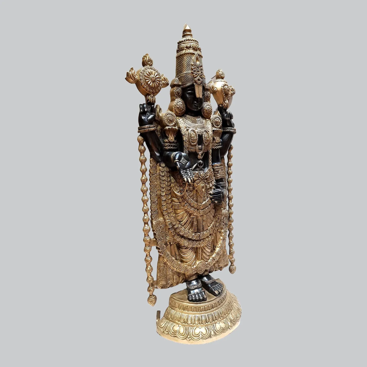 Brass Balaji with Black & Gold Finish 47 in