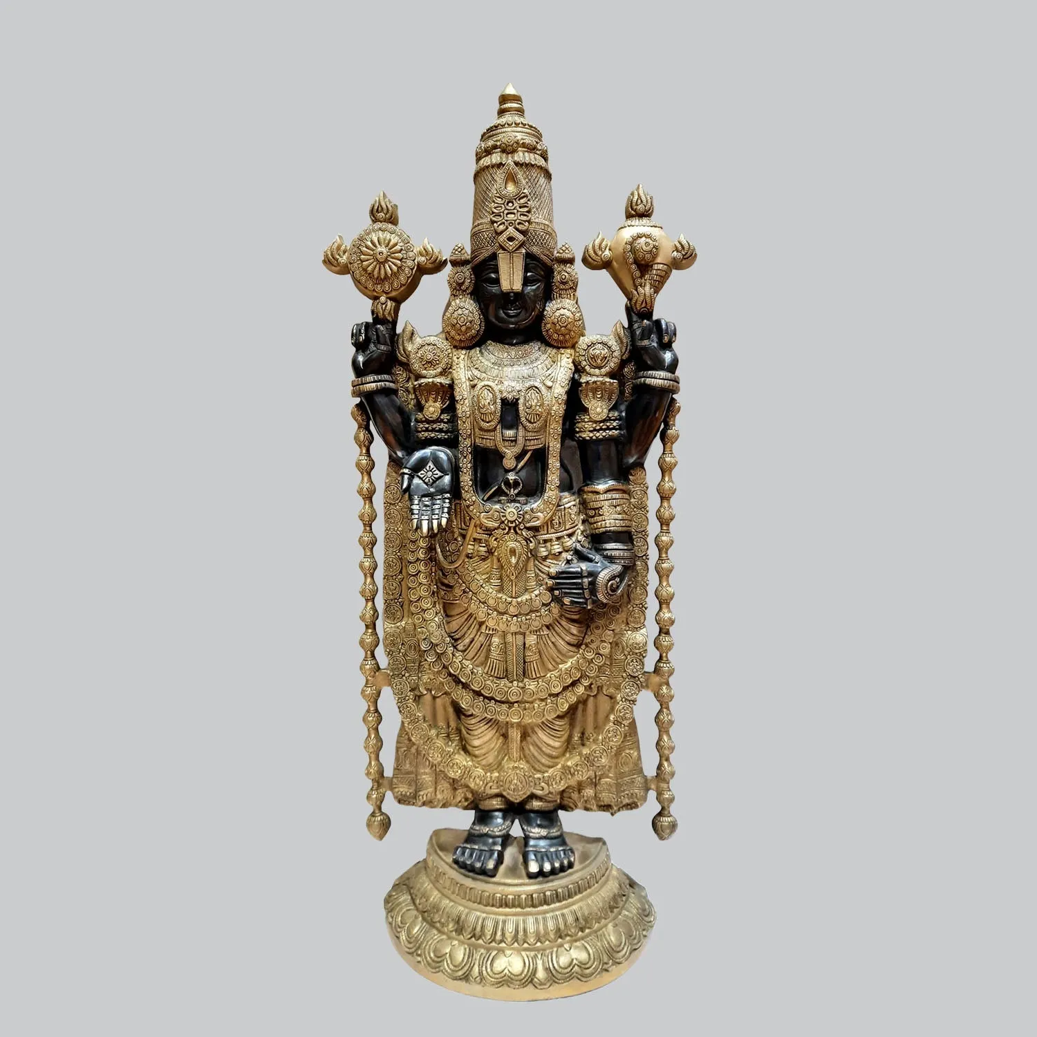 Brass Balaji with Black & Gold Finish 47 in