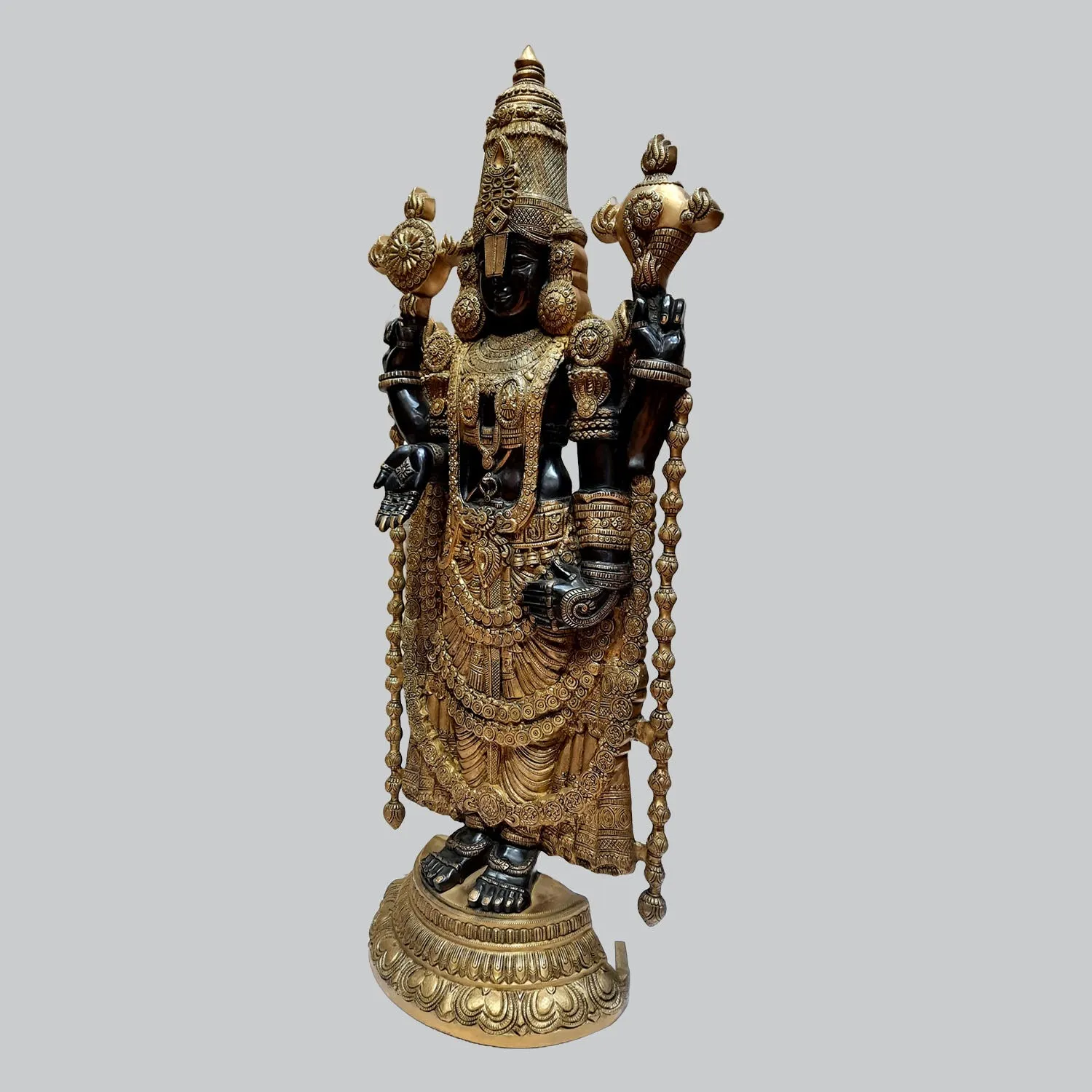 Brass Balaji with Black & Gold Finish 47 in