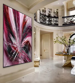 Buy original Oil Paintings - Canvas, Contemporary Abstract Painting Large Modern Art - Pink Passion