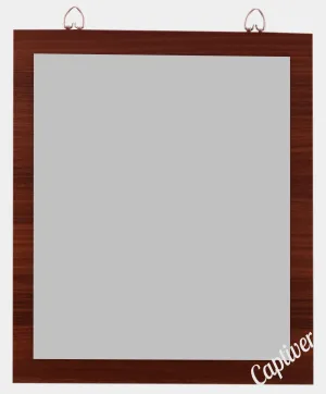 Captiver Wooden Frameless Wall Hanging Decorative Mirror Unique 28x33 CM (Teak)