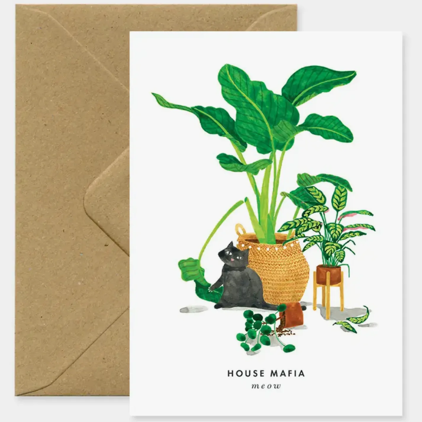 Cat With Plant House Mafia Card