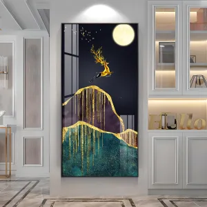 Catching The Moon Luxury Crystal Vertical Wall Art