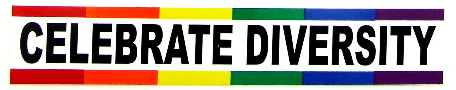 CELEBRATE DIVERSITY VINTAGE BUMBER STICKER