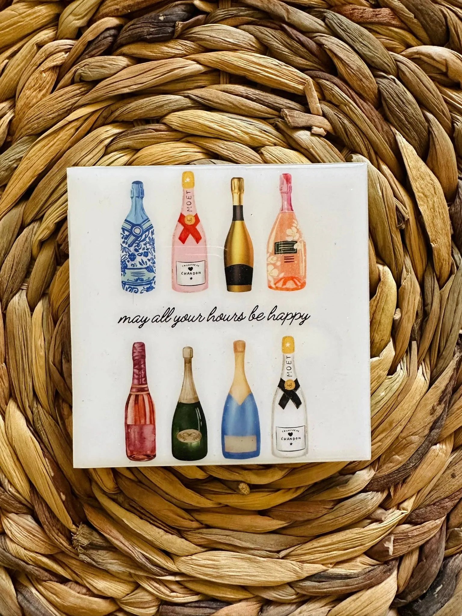 Champagne Themed Coaster Set