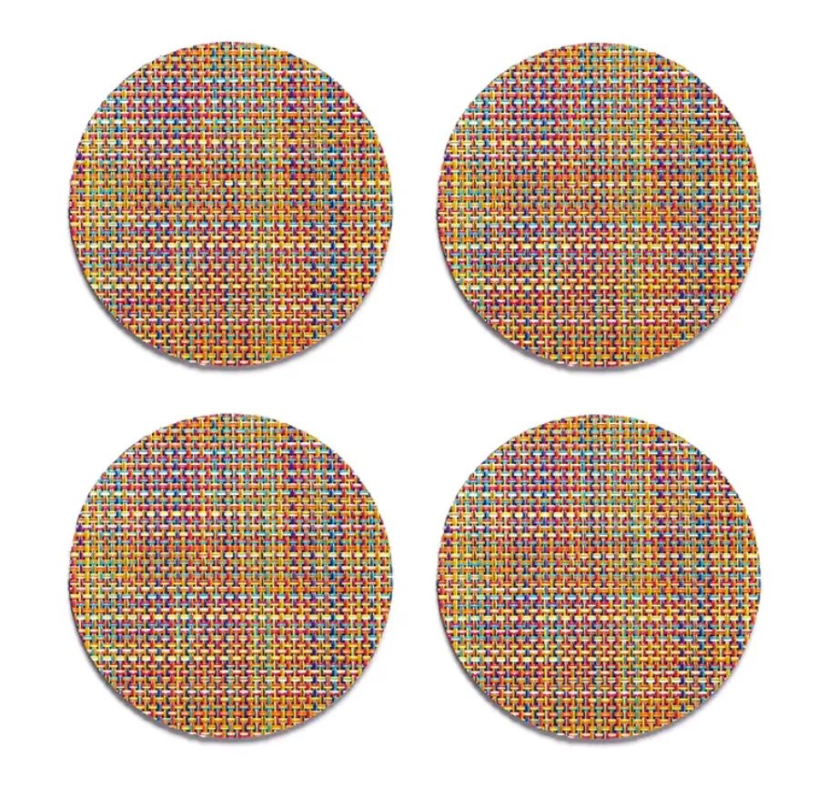 Chilewich Mini Basketweave Coasters - Confetti – Set of 4