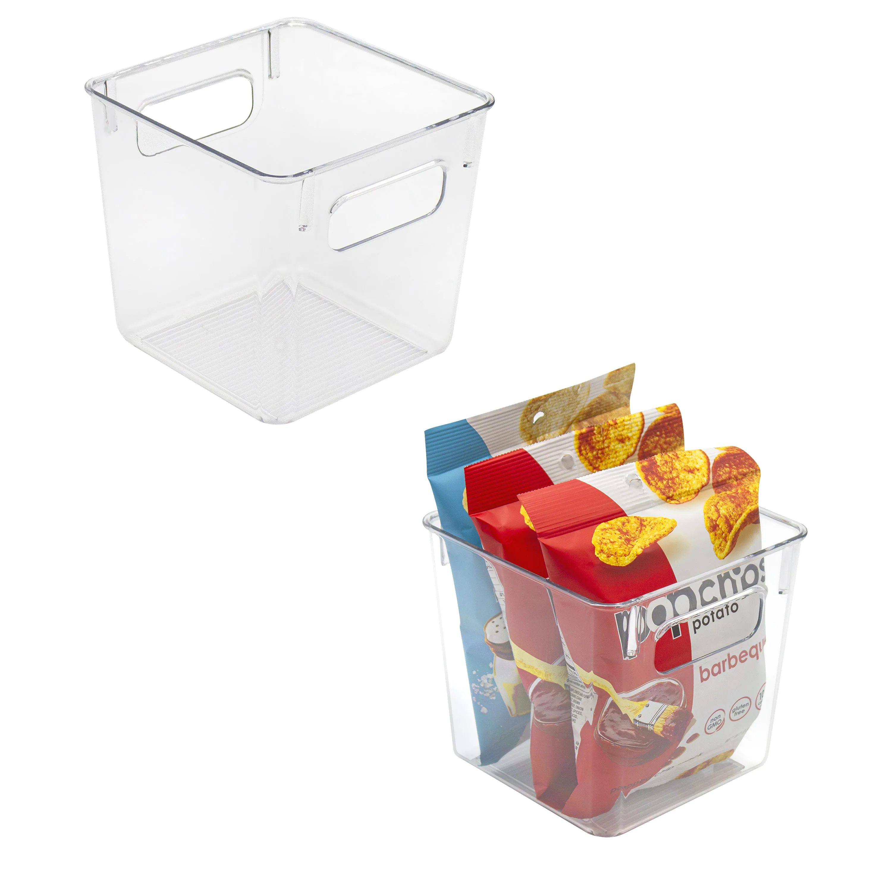 Clear Plastic Storage Bins with Handles (4 Pack)