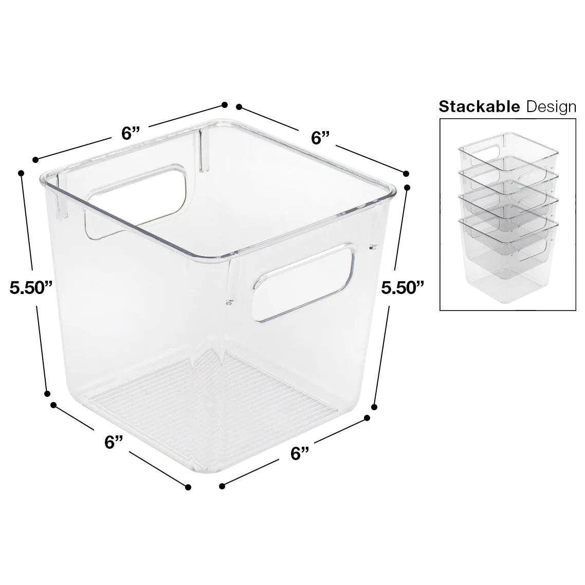 Clear Plastic Storage Bins with Handles (4 Pack)