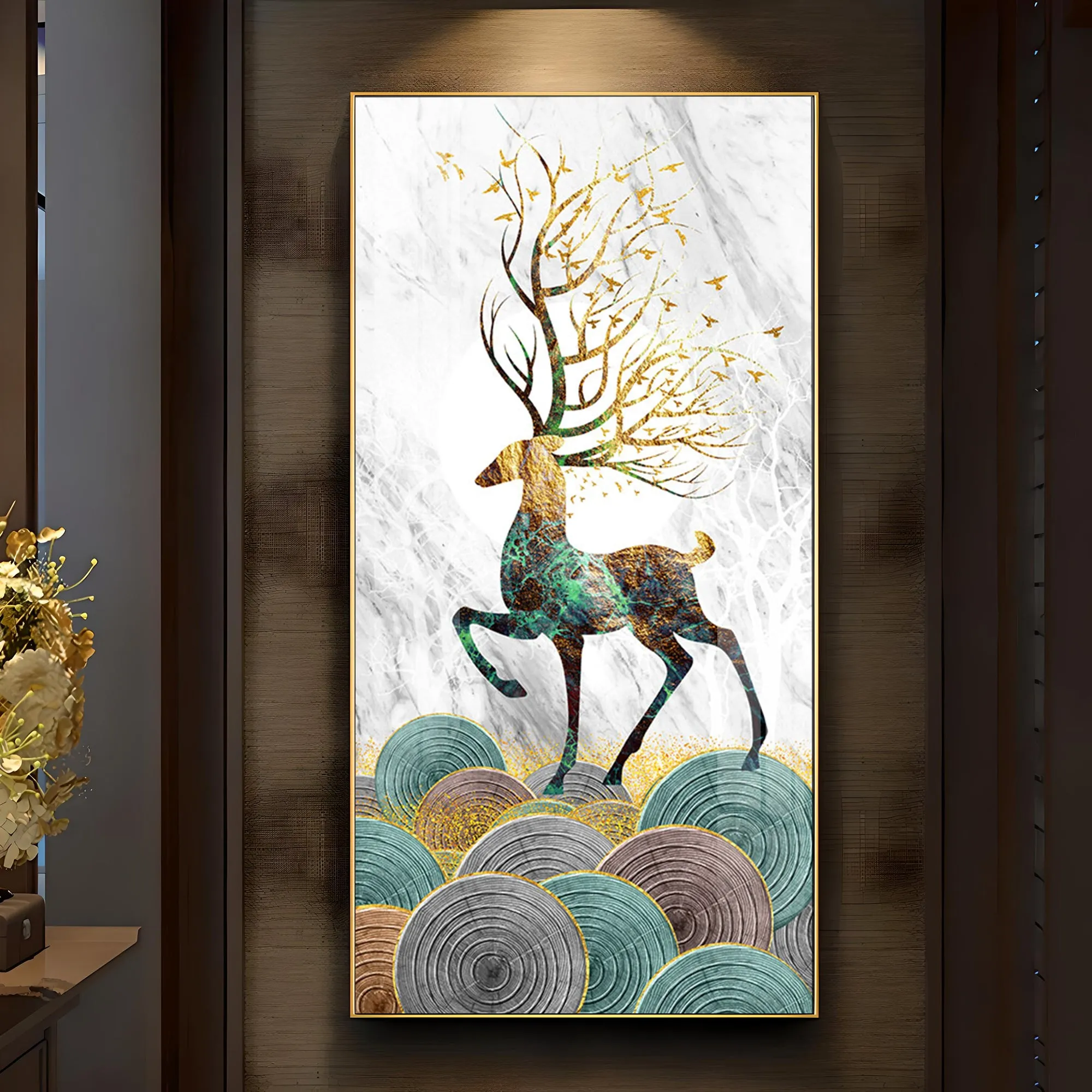 Colorful Rare Deer Luxury Crystal Wall Art