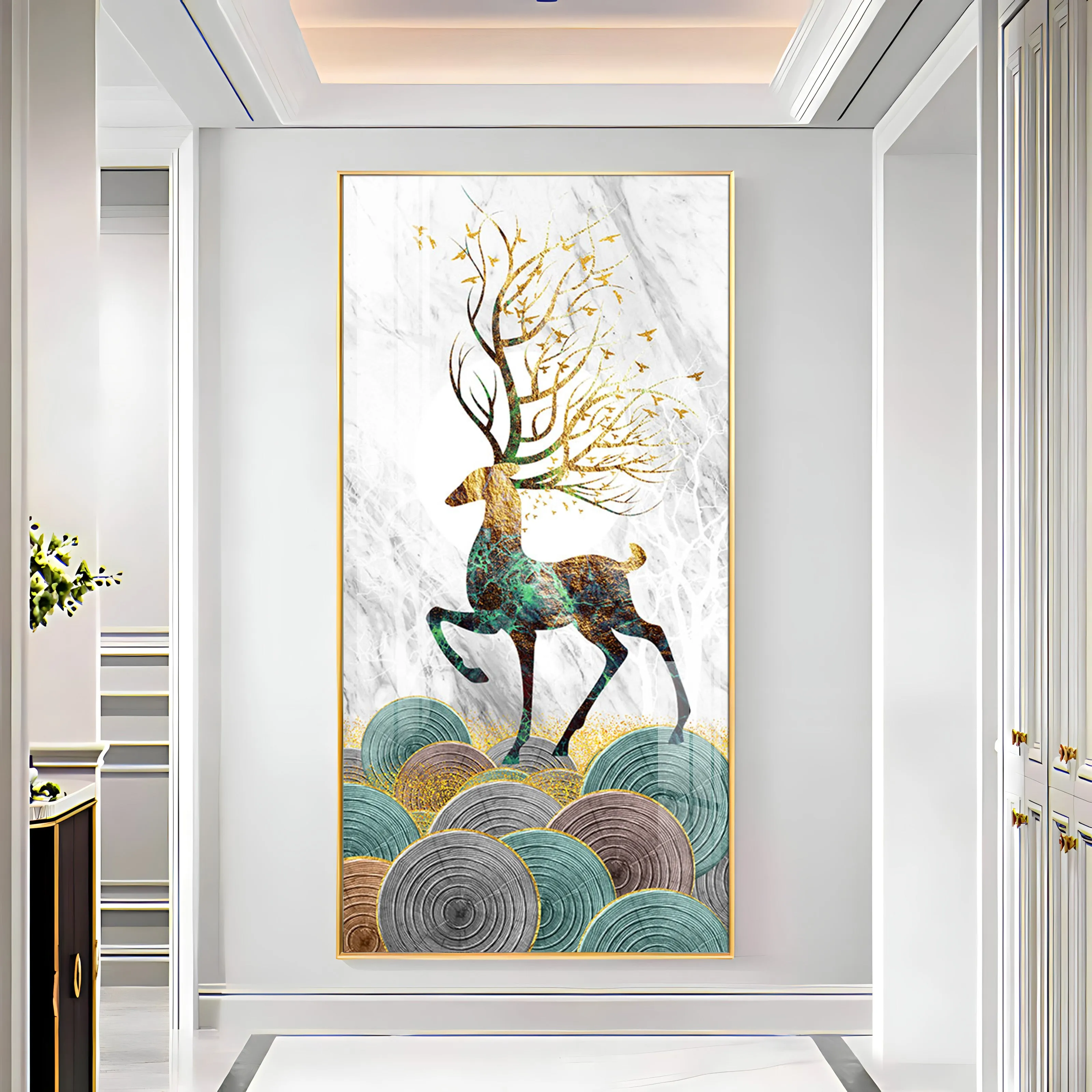 Colorful Rare Deer Luxury Crystal Wall Art