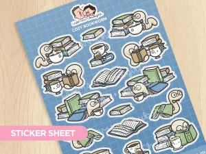 Cozy Bookworm Sticker Sheet