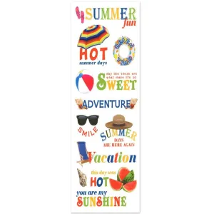 Craft Sticker Classic Themes Summer Fun 5 x 12in Clear