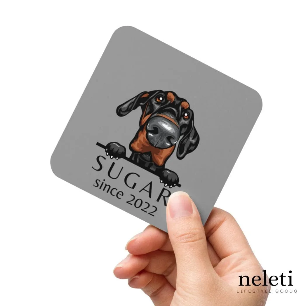 Custom Coasters with Dog Breed Print at Neleti.com