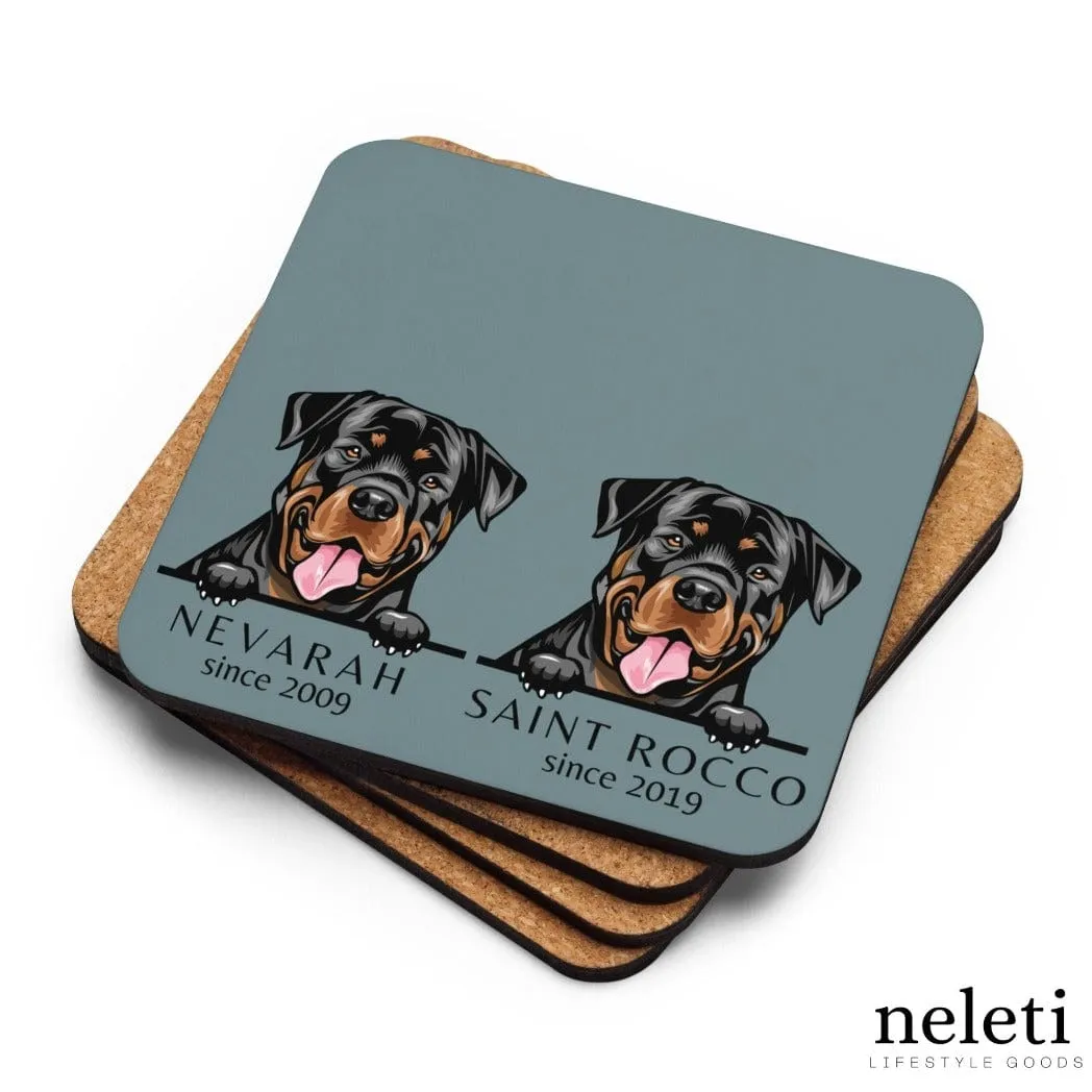 Custom Coasters with Dog Breed Print at Neleti.com