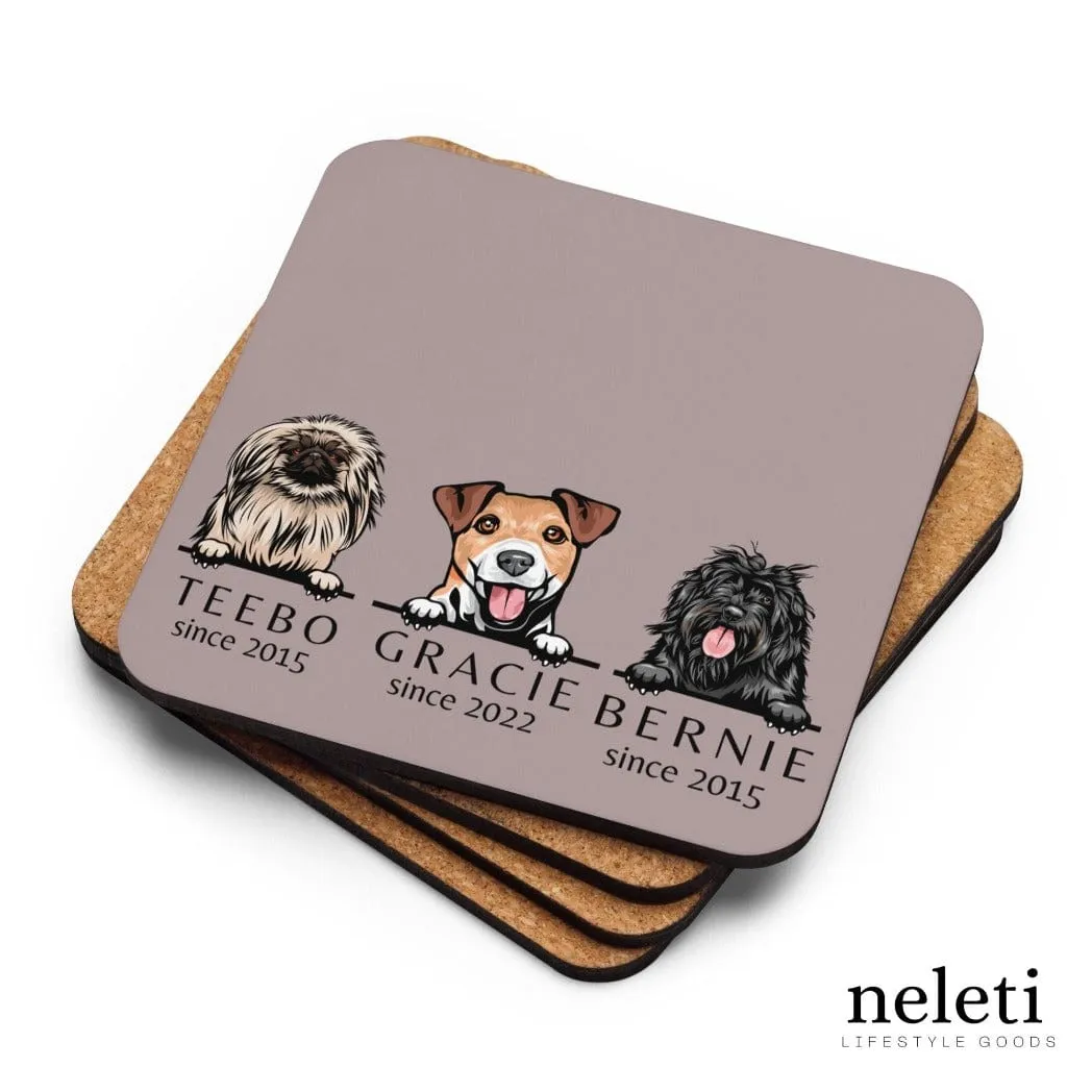 Custom Coasters with Dog Breed Print at Neleti.com