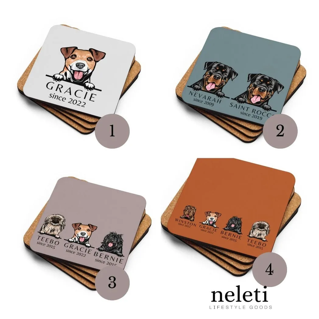 Custom Coasters with Dog Breed Print at Neleti.com