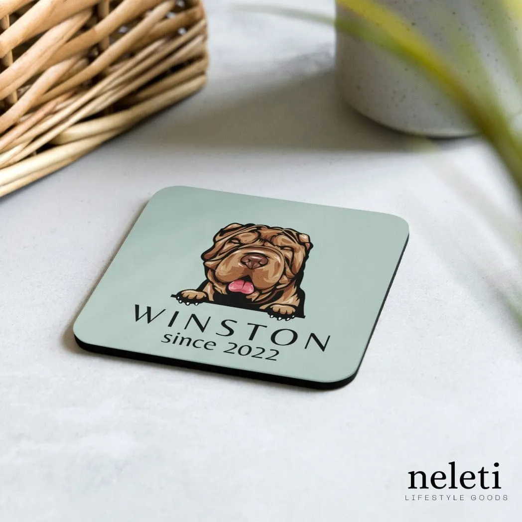 Custom Coasters with Dog Breed Print at Neleti.com