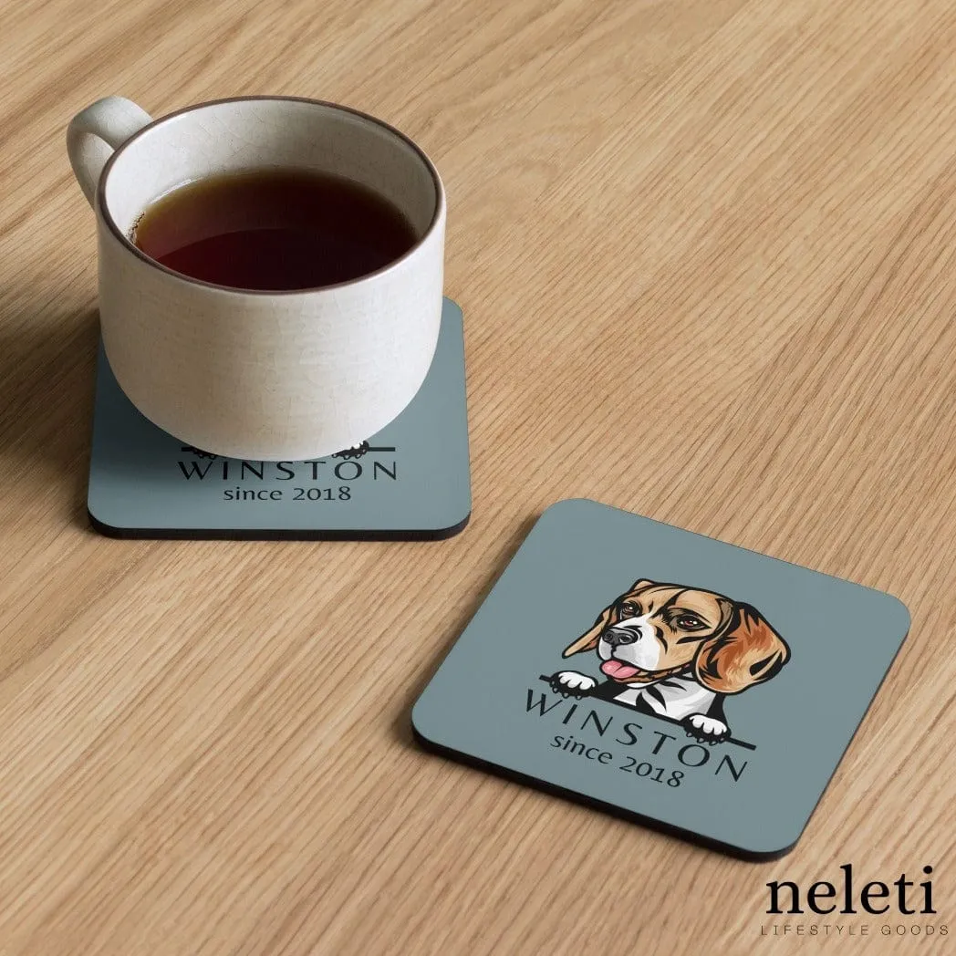 Custom Coasters with Dog Breed Print at Neleti.com