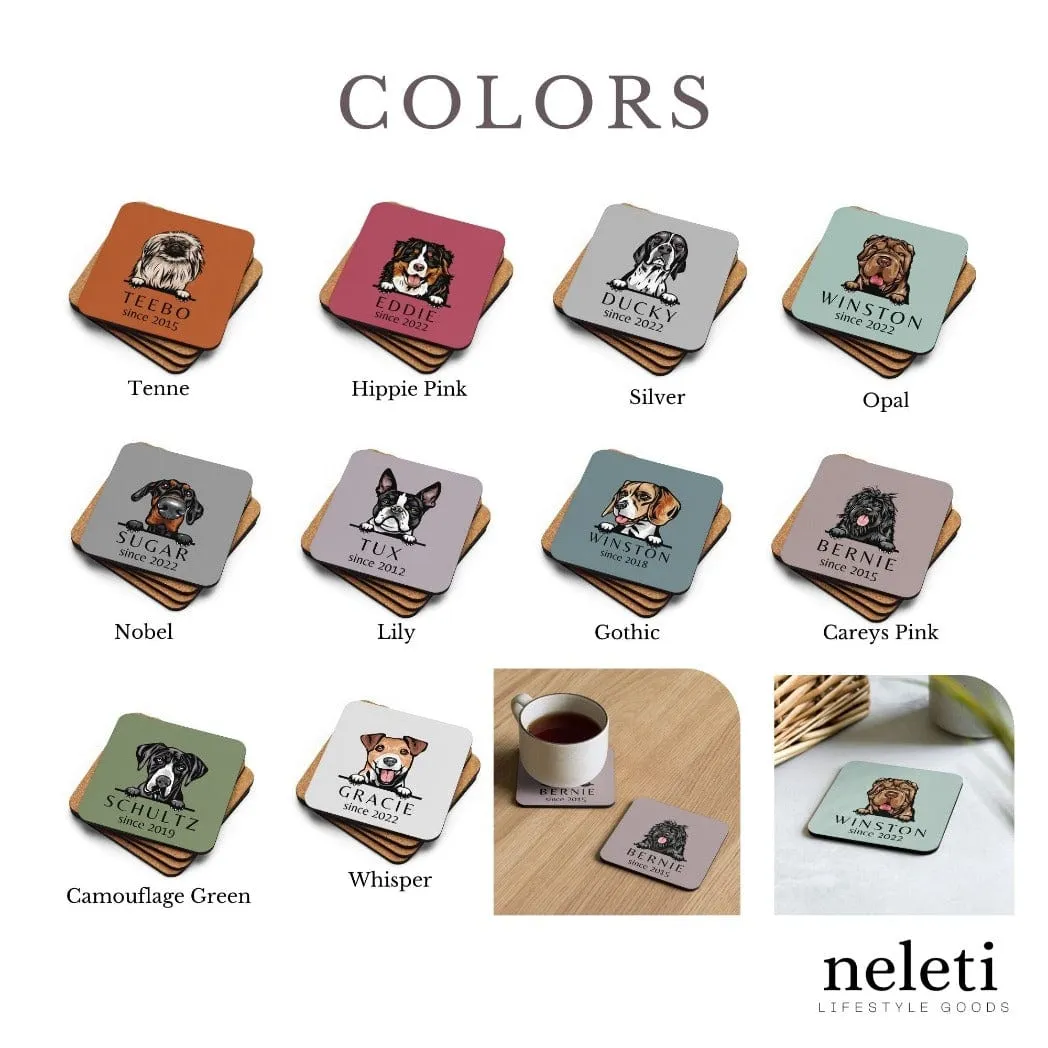 Custom Coasters with Dog Breed Print at Neleti.com