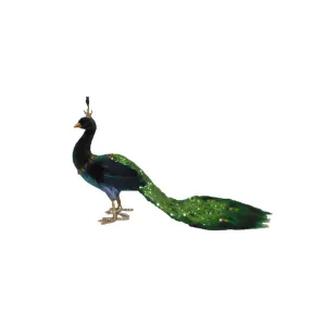 December Diamonds 15-inch Peacock Glitter Tail Figurine