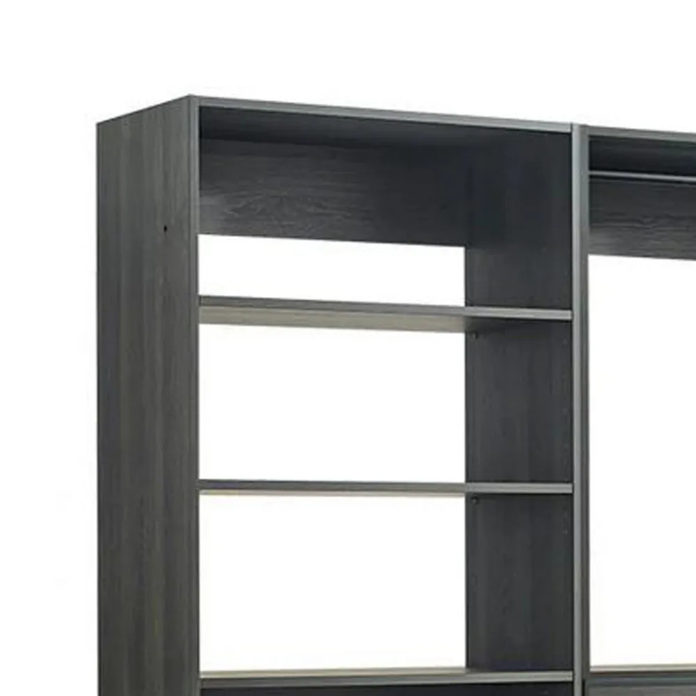 Dee Modular Freestanding Closet System, 4 Drawers, 5 Shelves, Dark Gray  By Casagear Home