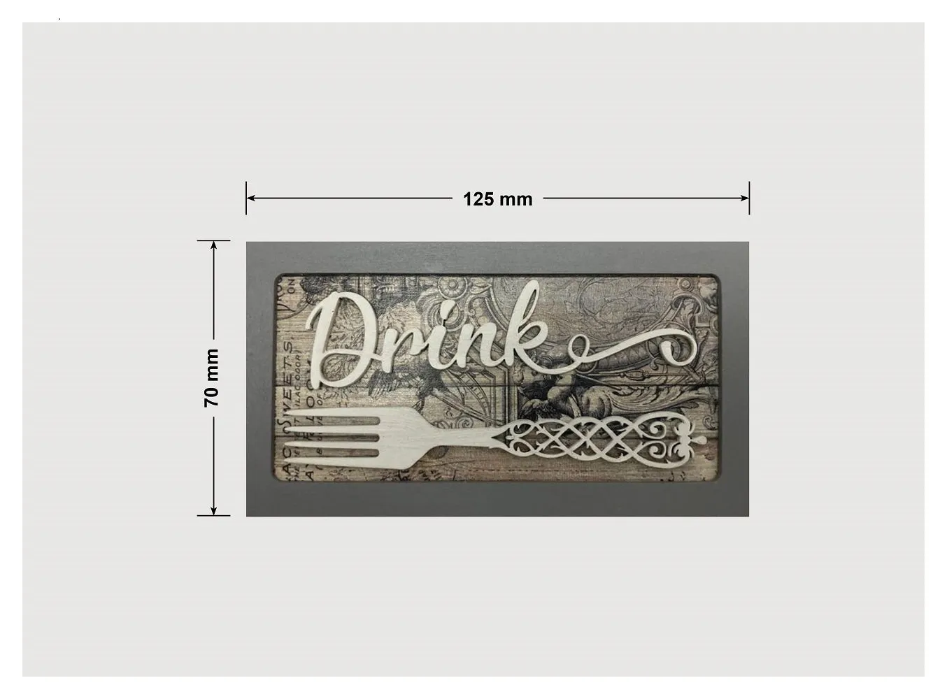 Drink Hand-Painted Fridge Magnet - White