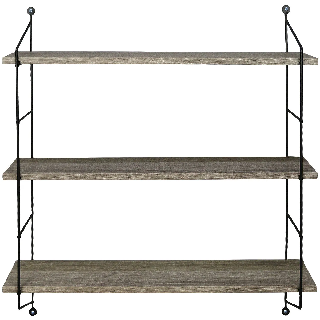 Floating wall shelf with metal brackets (3 Tier)