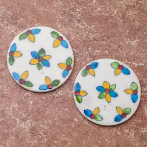 Floral Coaster - White