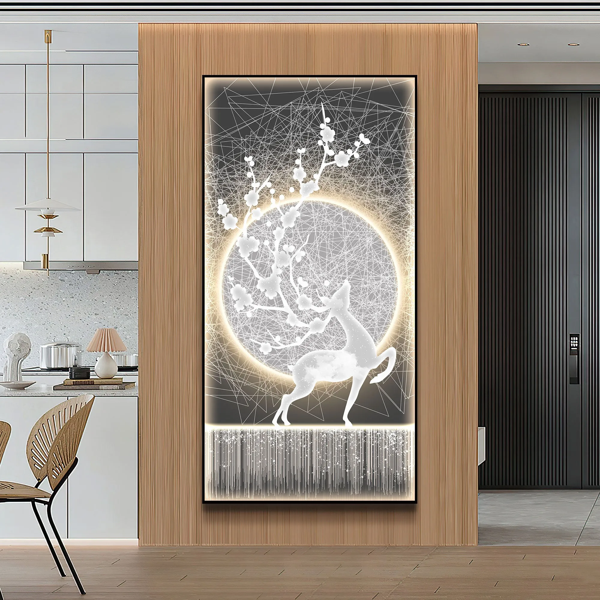 Futuristic Wall Art Moonlight Dancing Deer I