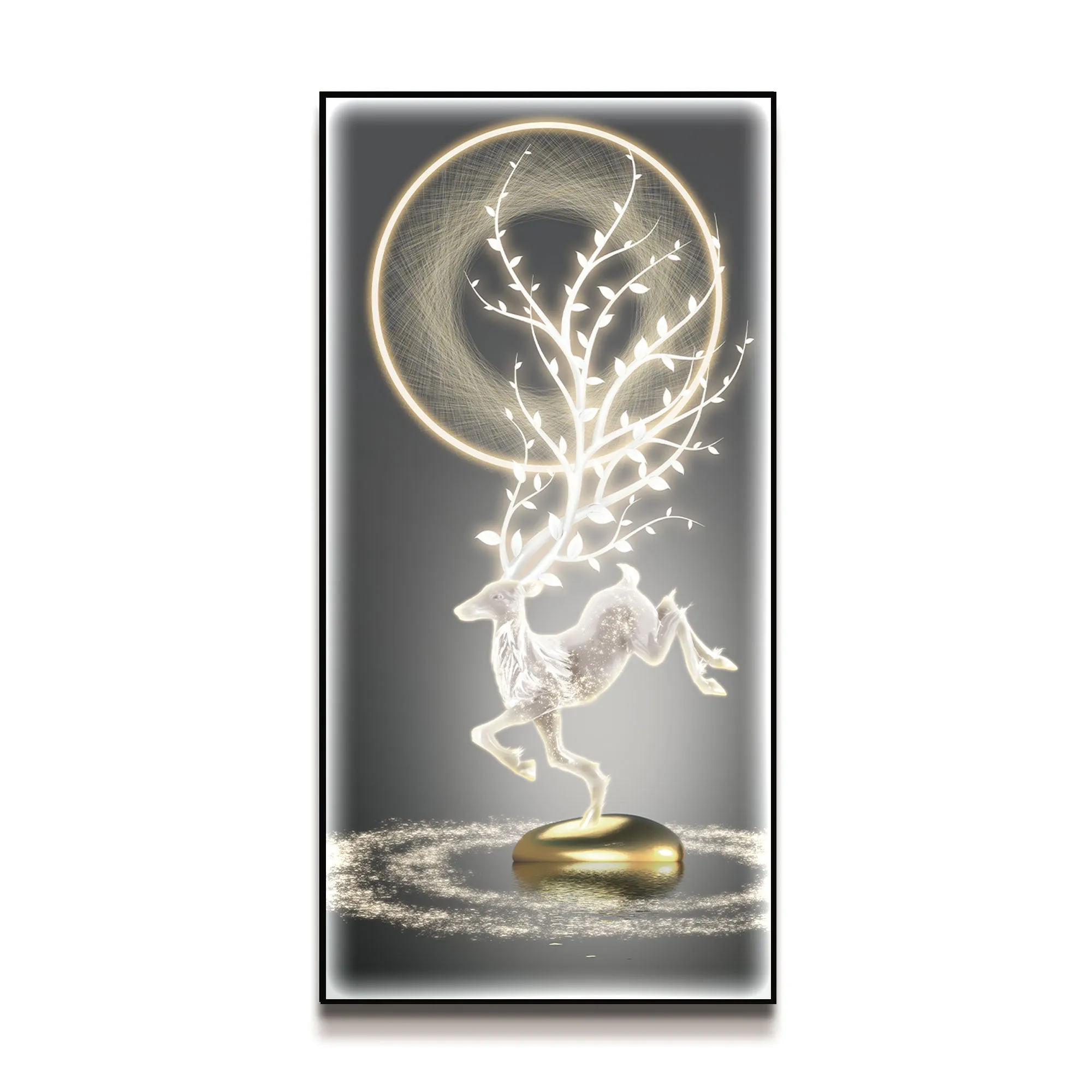 Futuristic Wall Art Moonlight Dancing Deer II