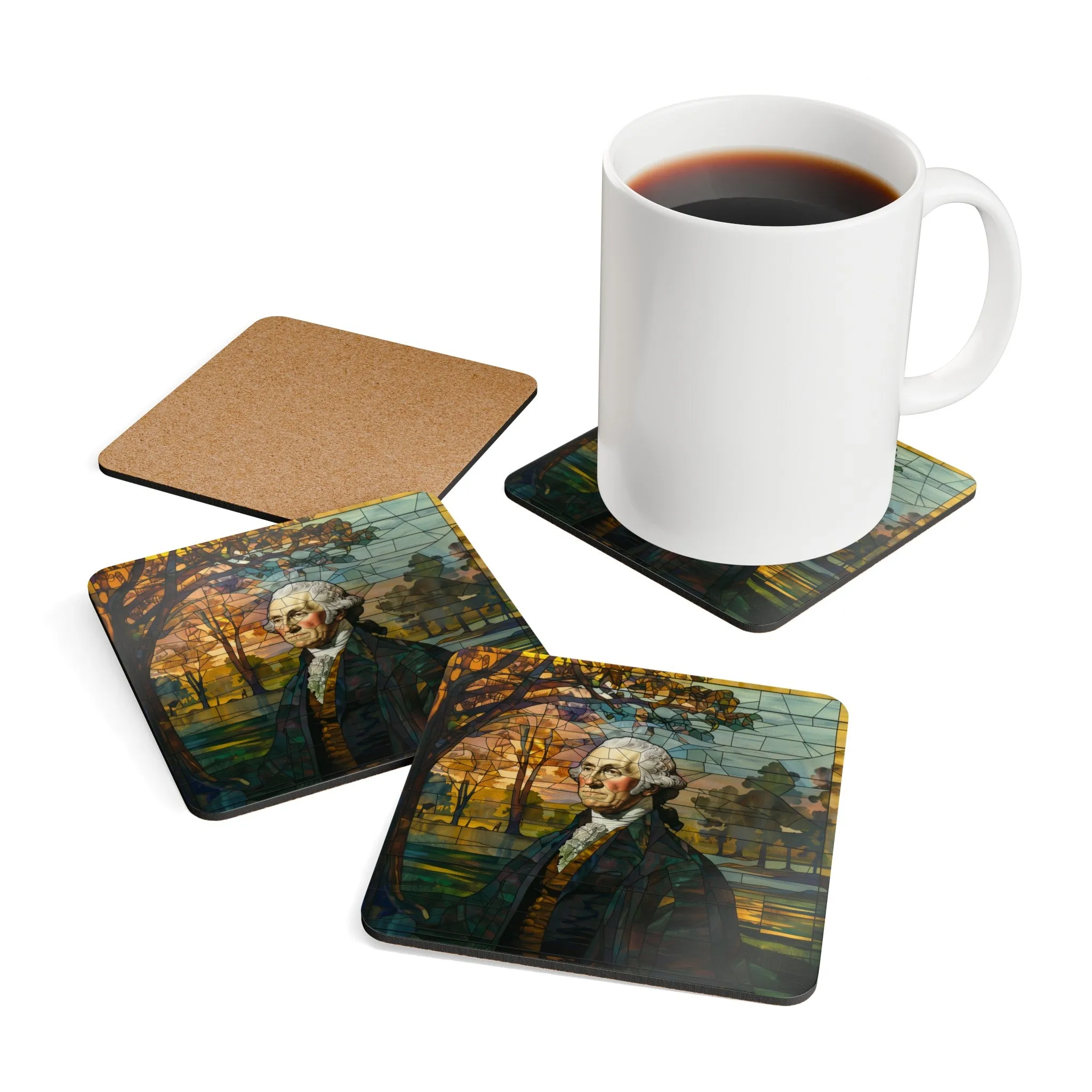 George Washington Corkwood Coaster Set