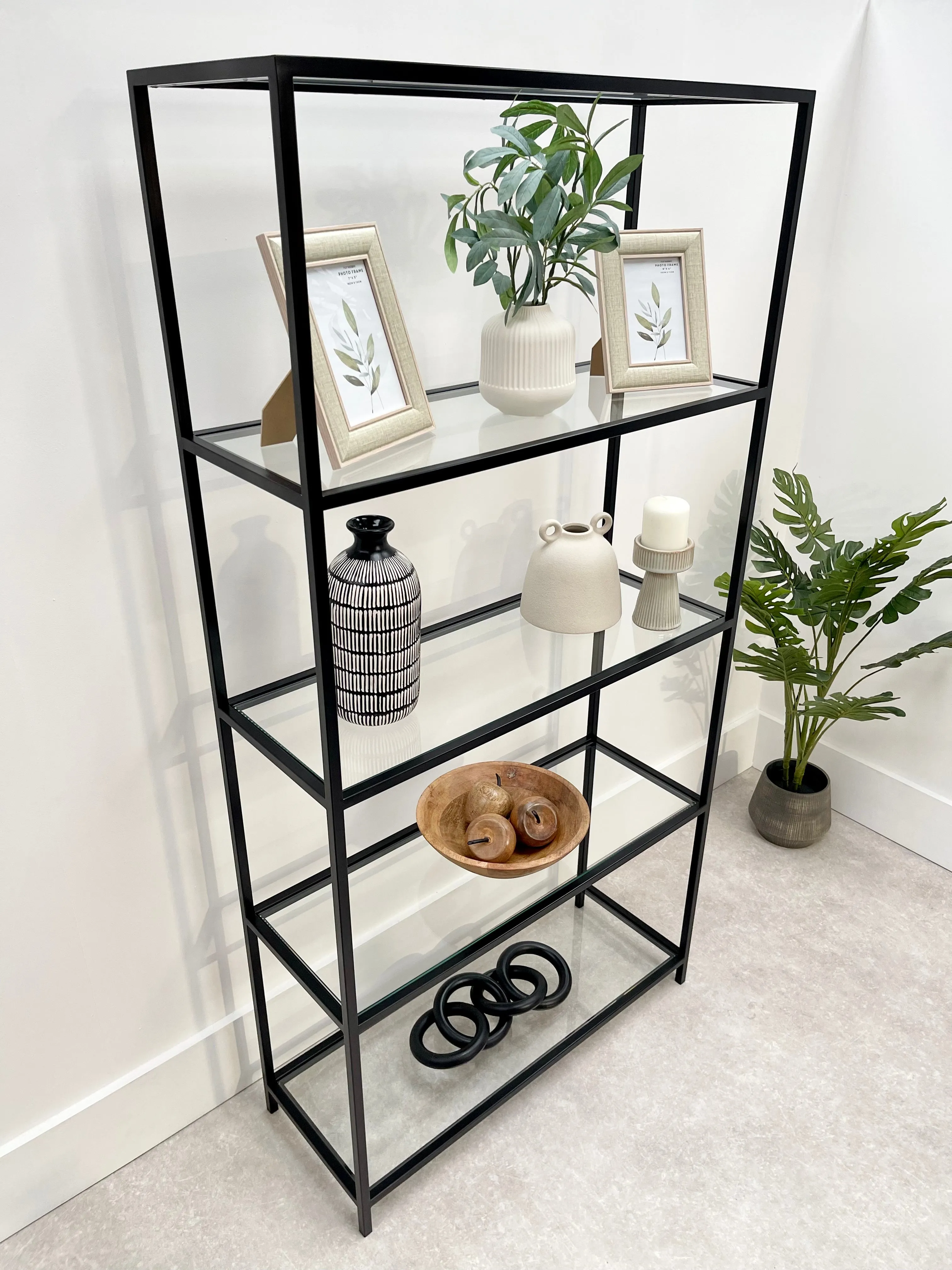 Glass Metal Bookcase