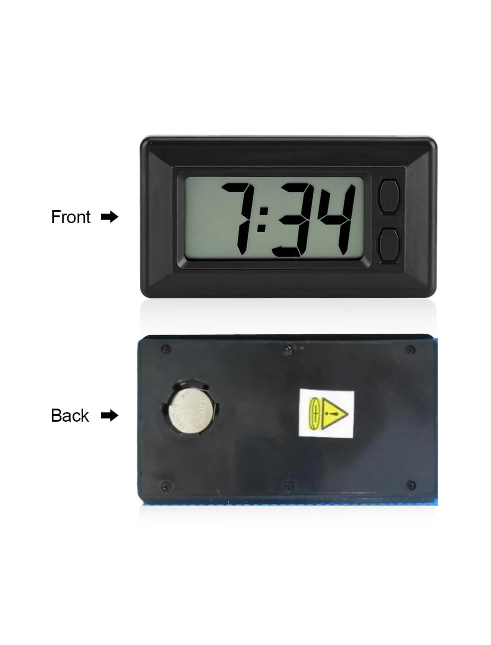 GLOGLOW Ultra Thin Digital Clock, Self Adhesive LCD Digital Electronic Clock with Calendar Display for Car Dashboard Home Office Table Bedside Desk