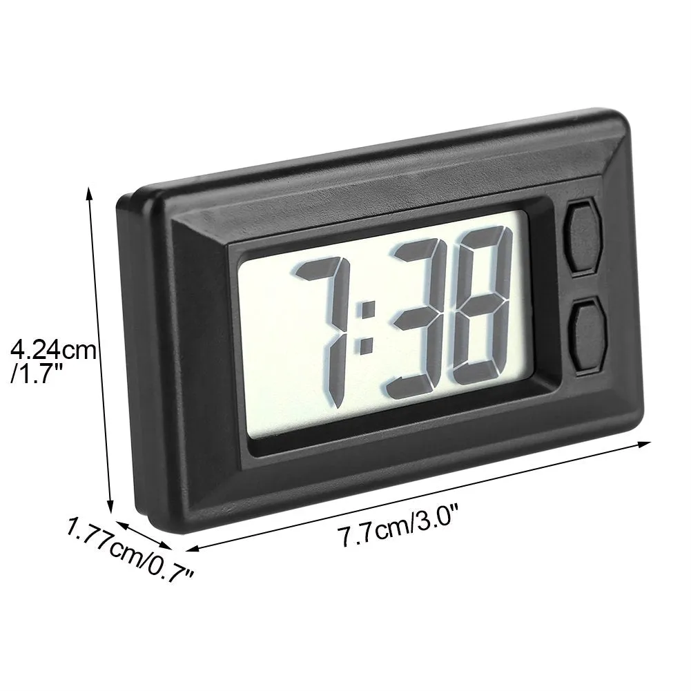 GLOGLOW Ultra Thin Digital Clock, Self Adhesive LCD Digital Electronic Clock with Calendar Display for Car Dashboard Home Office Table Bedside Desk