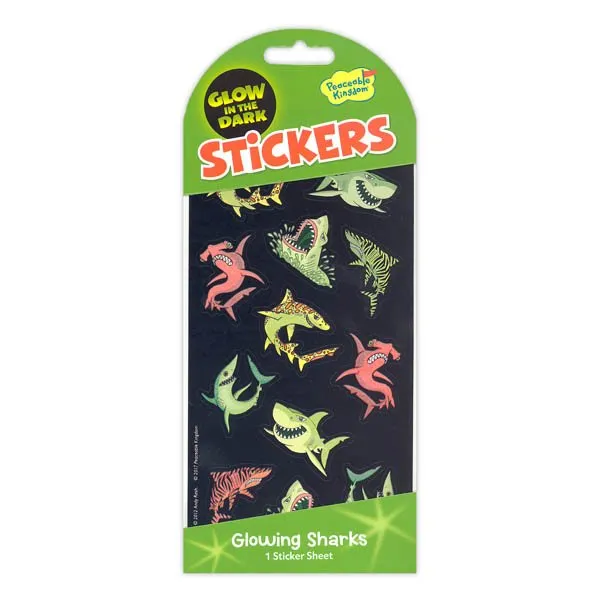 Glow-in-the-Dark Sharks Sticker Pack