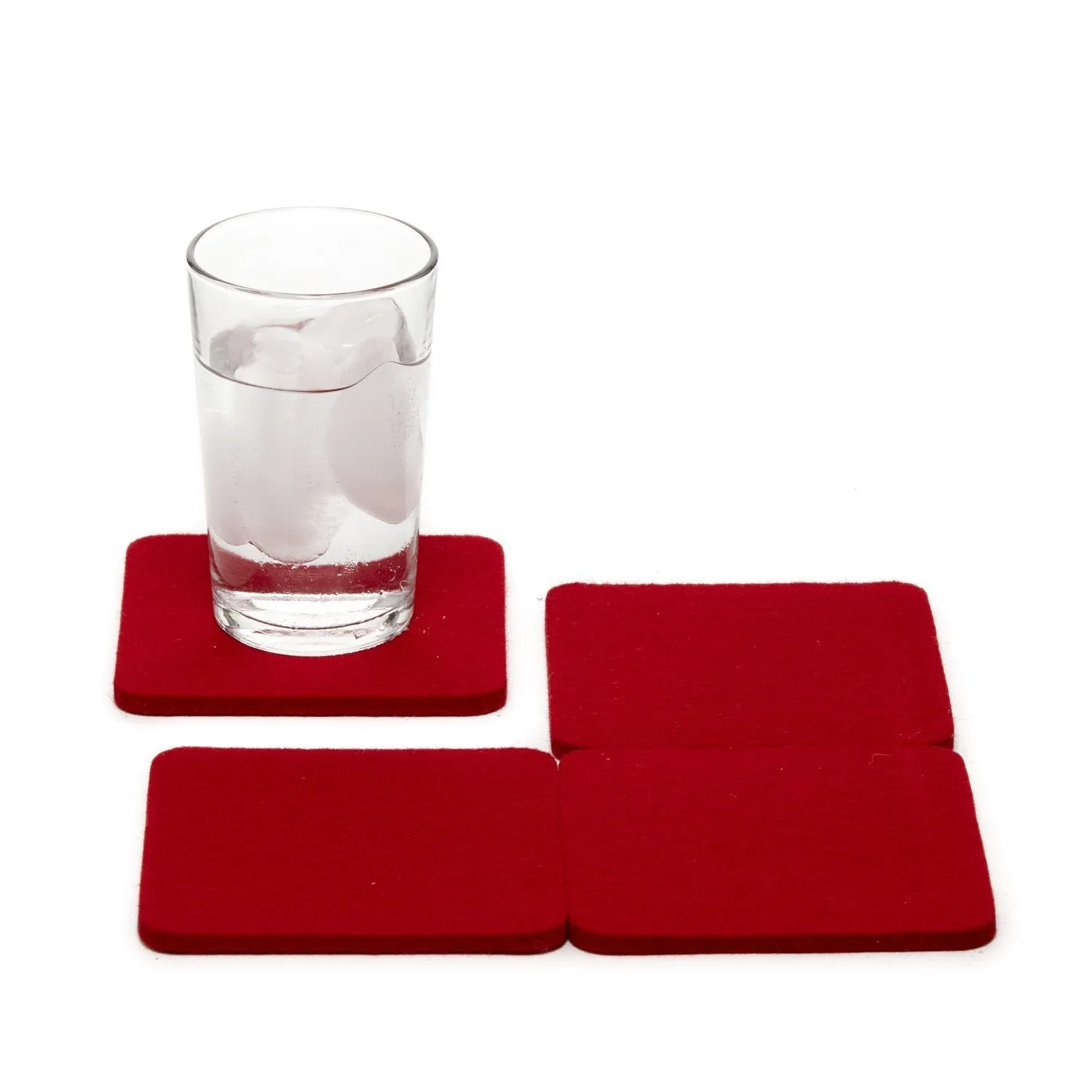 Graf Lantz Bierfilzl Square Felt Coaster – Red – 4pk