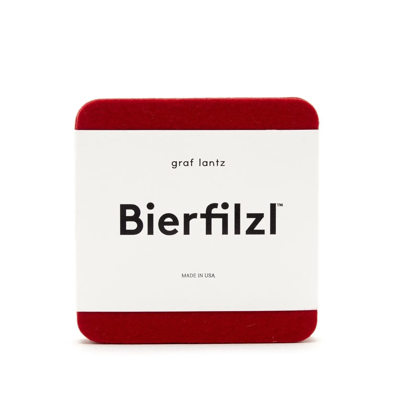 Graf Lantz Bierfilzl Square Felt Coaster – Red – 4pk